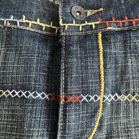 Akdmks Denim Mini Skirt with Colorful Stitching - Picture 3 of 13